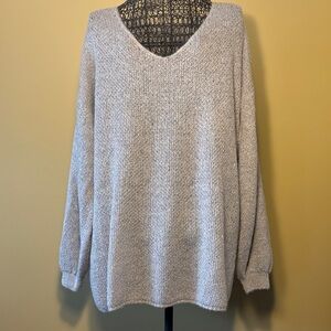 Angela Mara V-Neck Sweater with Lurex